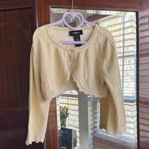 Gold Cropped Cardigan